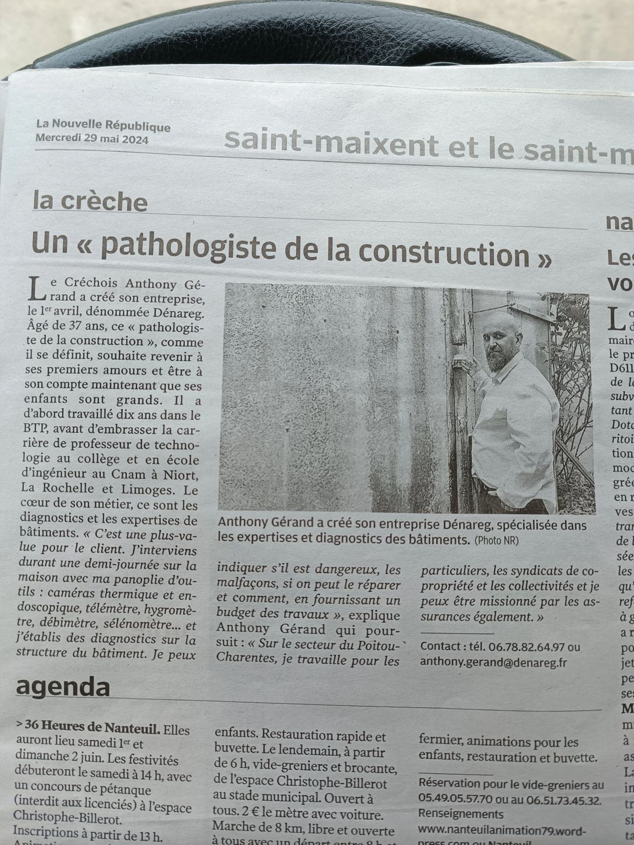 article creation entreprise denareg niort